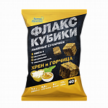 "Флакс-кубики" льняные хрустящие крекеры с хреном и горчицей 40г